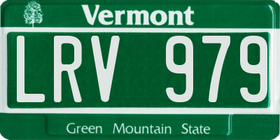 VT license plate LRV979