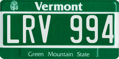 VT license plate LRV994