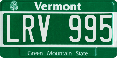 VT license plate LRV995