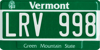 VT license plate LRV998