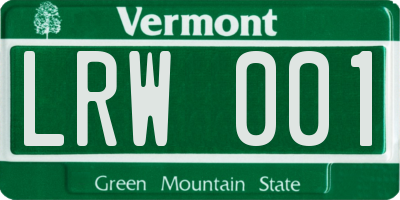 VT license plate LRW001