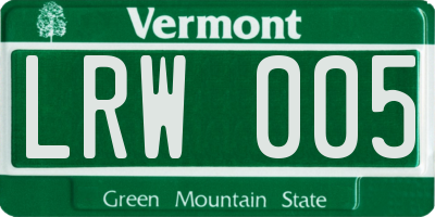 VT license plate LRW005