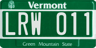 VT license plate LRW011