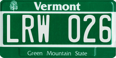 VT license plate LRW026