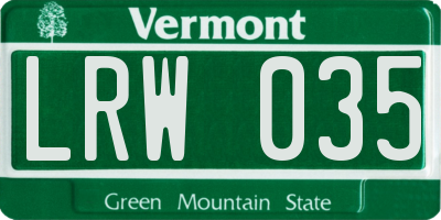 VT license plate LRW035
