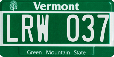VT license plate LRW037