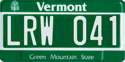 VT license plate LRW041