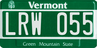 VT license plate LRW055