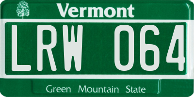 VT license plate LRW064
