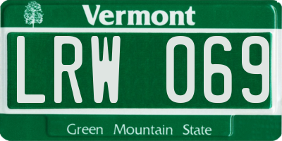 VT license plate LRW069