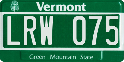 VT license plate LRW075