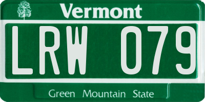 VT license plate LRW079