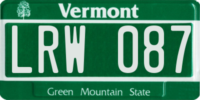 VT license plate LRW087