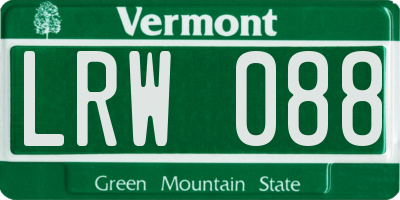 VT license plate LRW088