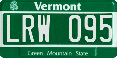 VT license plate LRW095