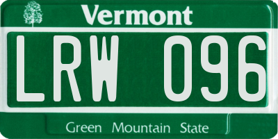 VT license plate LRW096