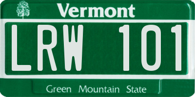 VT license plate LRW101