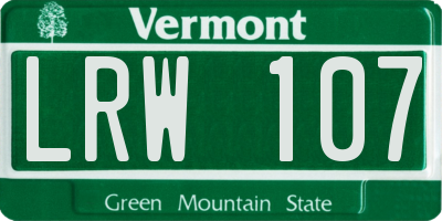 VT license plate LRW107