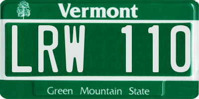 VT license plate LRW110