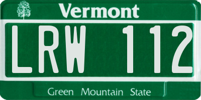 VT license plate LRW112