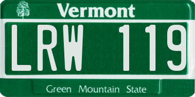 VT license plate LRW119