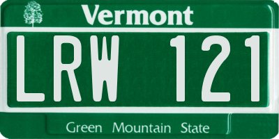 VT license plate LRW121