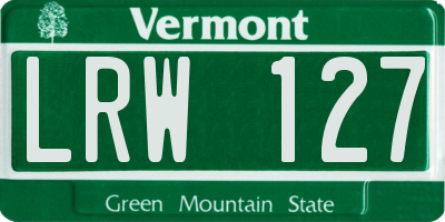 VT license plate LRW127