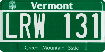 VT license plate LRW131