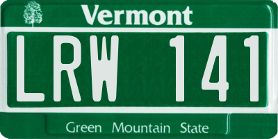 VT license plate LRW141