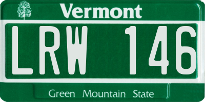 VT license plate LRW146