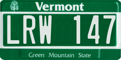 VT license plate LRW147