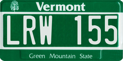 VT license plate LRW155