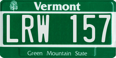 VT license plate LRW157
