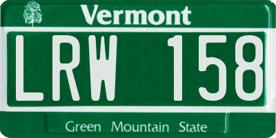 VT license plate LRW158