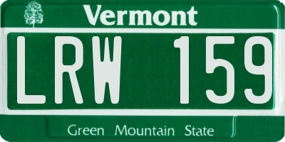 VT license plate LRW159