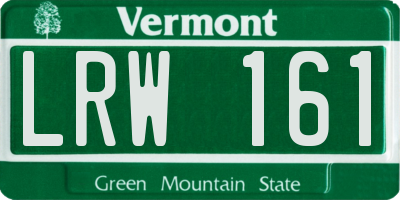 VT license plate LRW161