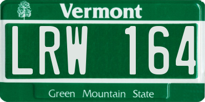 VT license plate LRW164