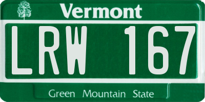 VT license plate LRW167