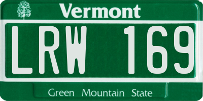 VT license plate LRW169