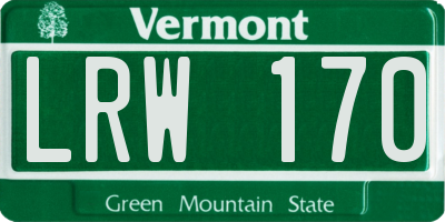 VT license plate LRW170