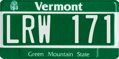 VT license plate LRW171