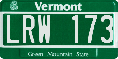 VT license plate LRW173