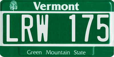 VT license plate LRW175