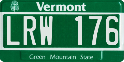 VT license plate LRW176