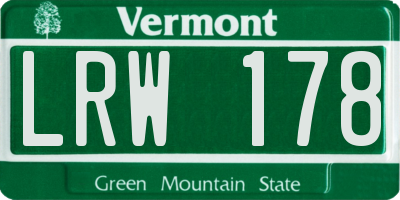 VT license plate LRW178