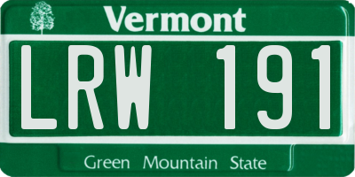 VT license plate LRW191