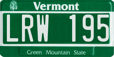 VT license plate LRW195