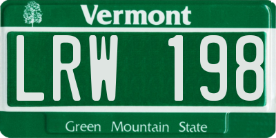 VT license plate LRW198