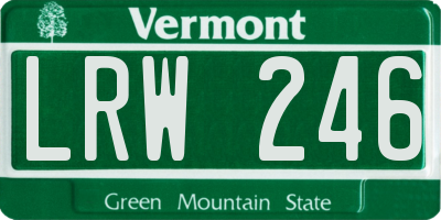 VT license plate LRW246
