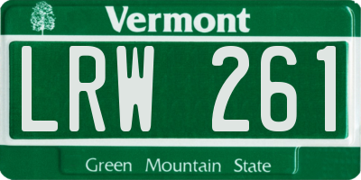 VT license plate LRW261
